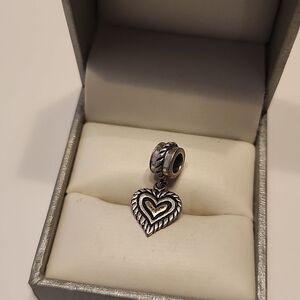 Collectible 925 IBB THAI Heart Dangle Slide Charm Sterling silver